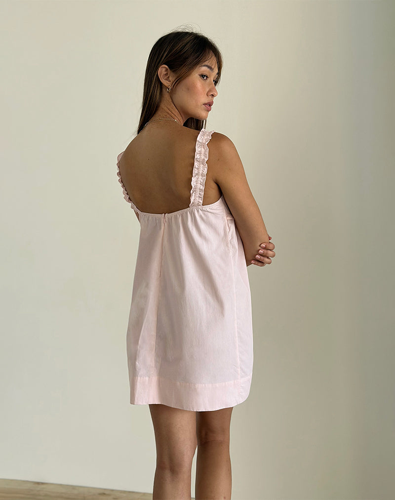 Immagine di Melda Tea Mini Dress in Popeline Rosa Chiaro