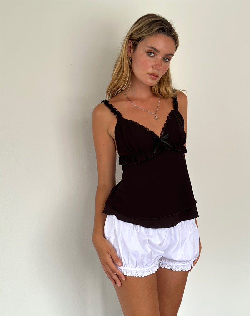 Immagine di Melinda Frill Edge Cami Top nero