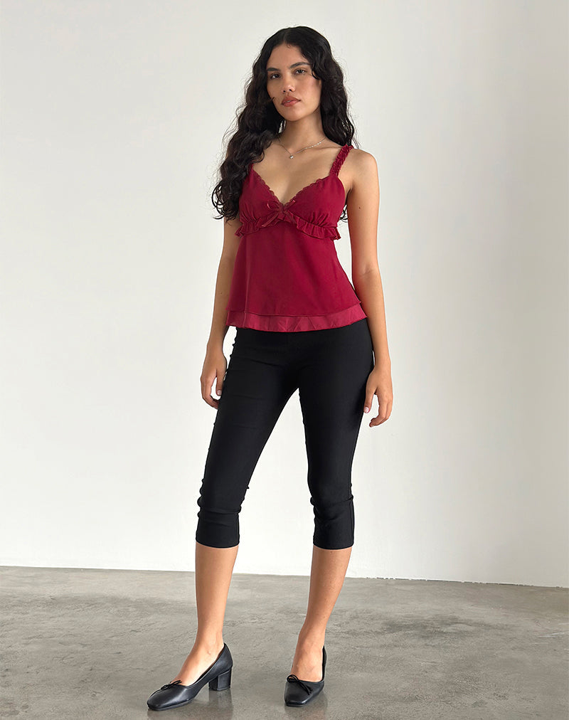Immagine di Melinda Frill Cami Top in chiffon rosso intenso