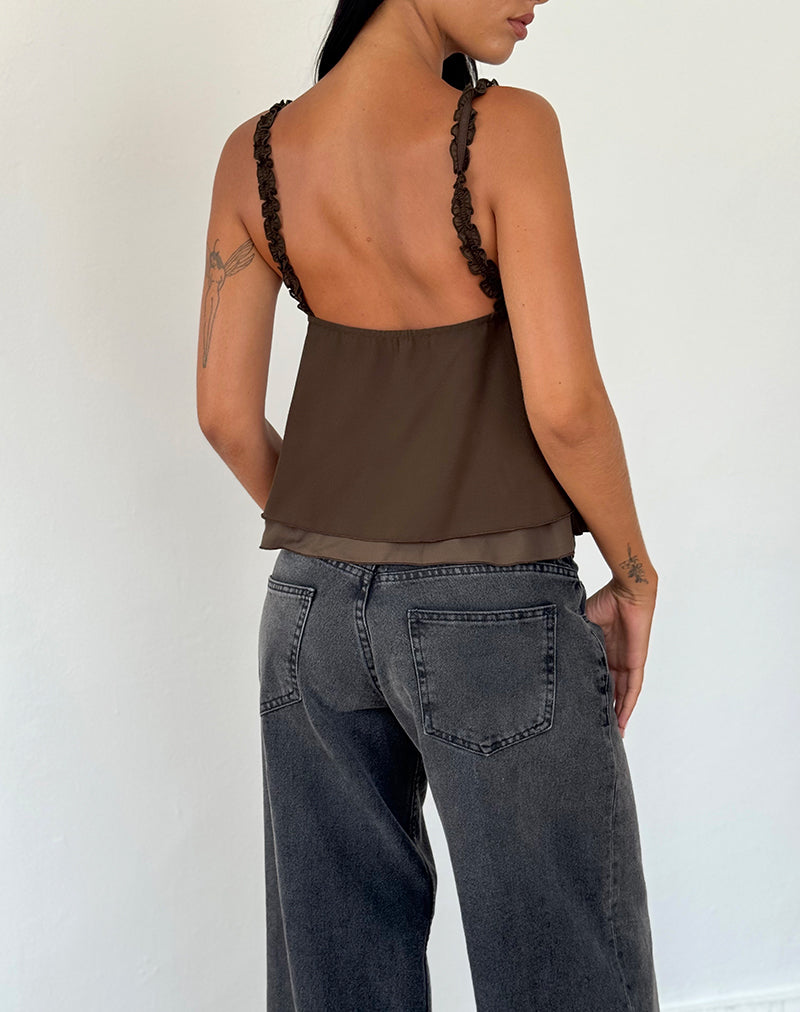 Immagine di Melinda Frill Cami Top in chiffon Olive