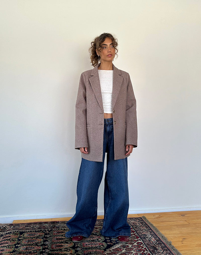 Immagine di Messeir Blazer in finta lana in noce
