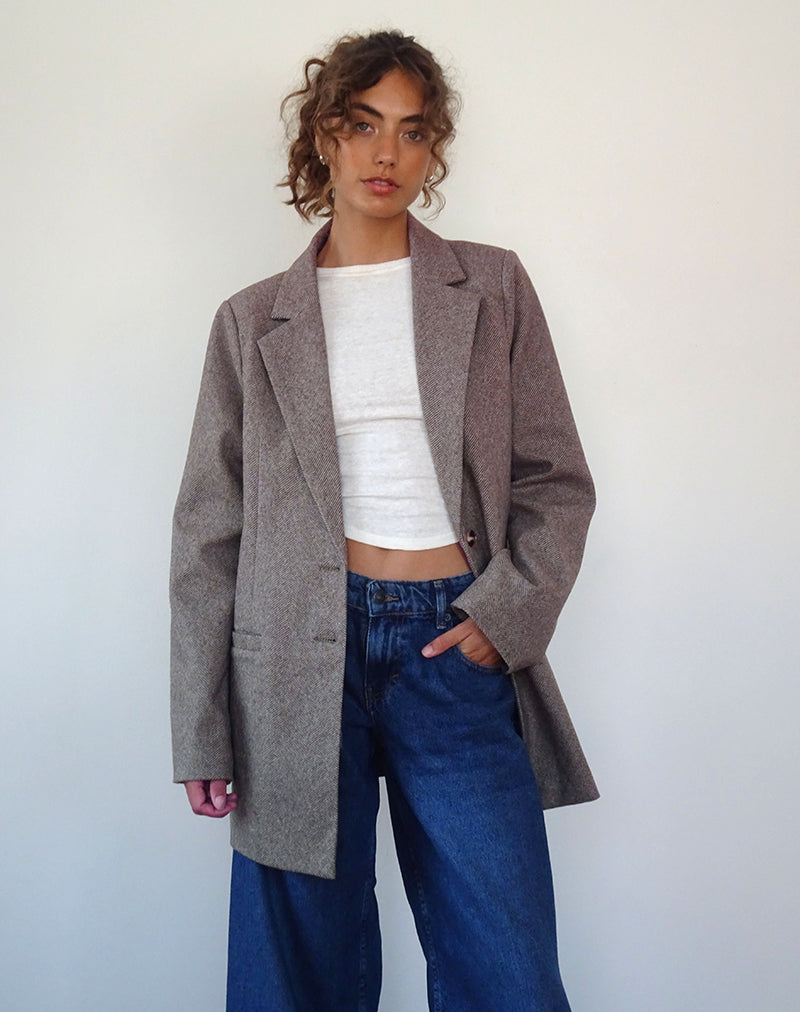 Immagine di Messeir Blazer in finta lana in noce