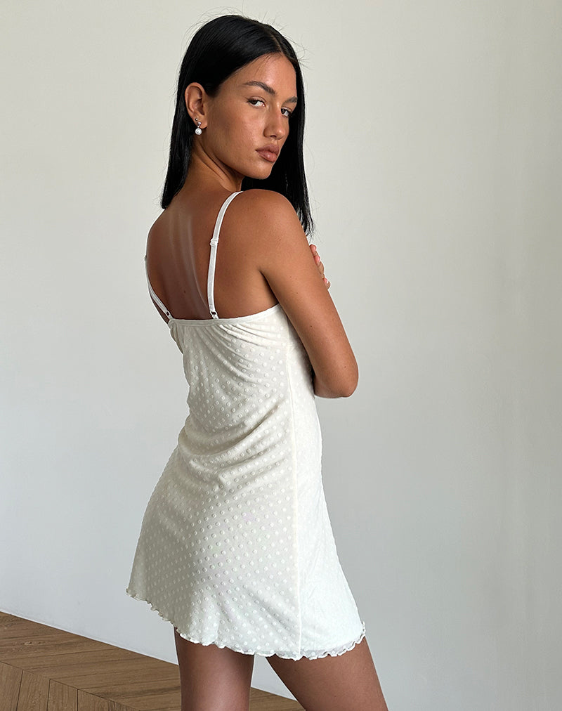 Immagine di Mevila Cami Mini Dress in Avorio Polka Flock