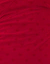 Cuore rosso in maglia floccata