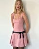 Immagine di Michelia Mini Dress in rosa con fiocco nero