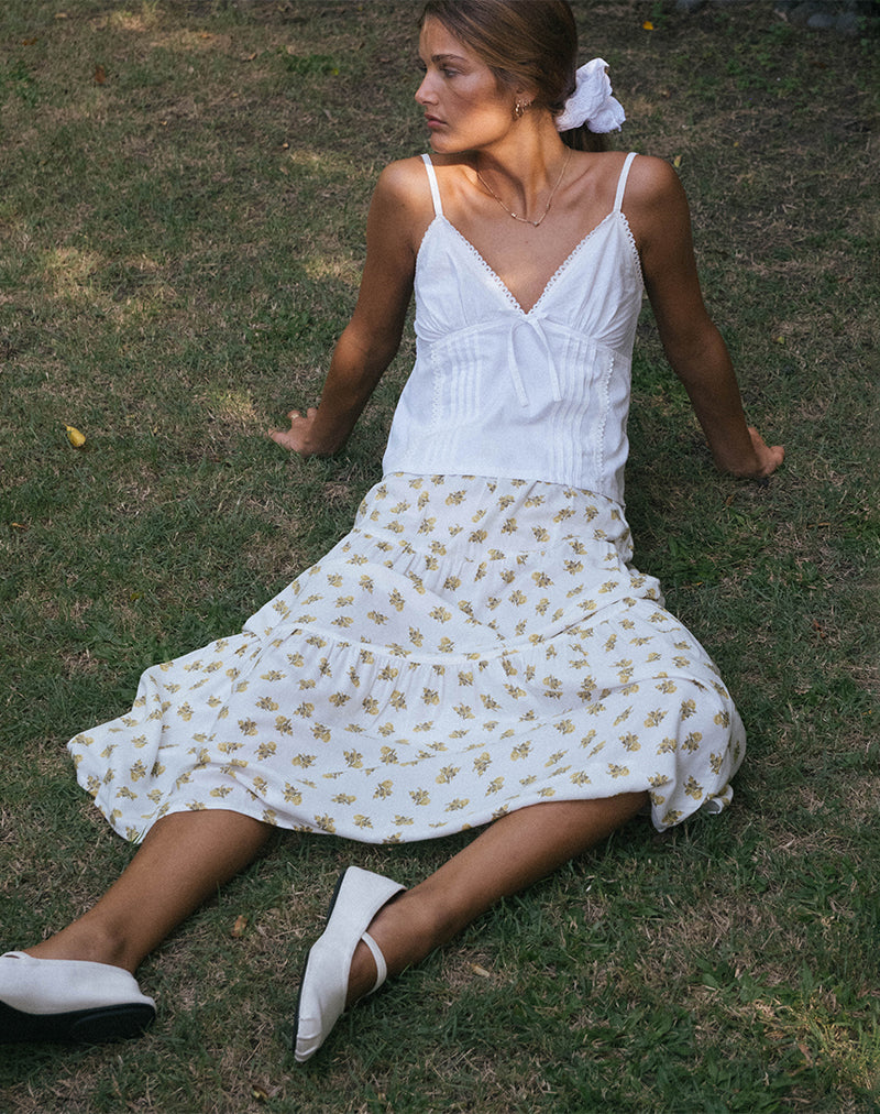 Immagine di Gonna Midaxi in Funshine Floral Off White