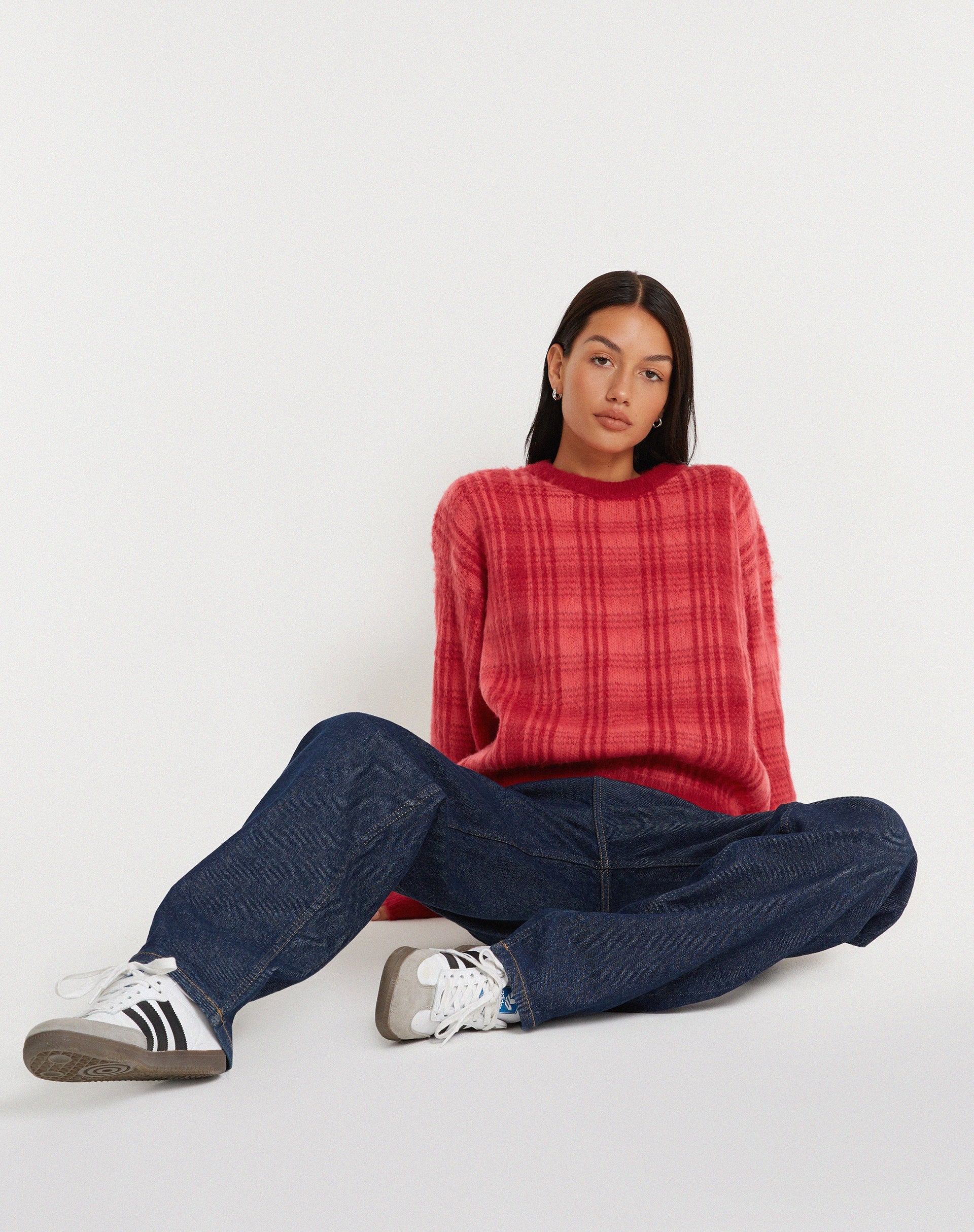 immagine di Mihail Knitted Jumper in rosso e rosa