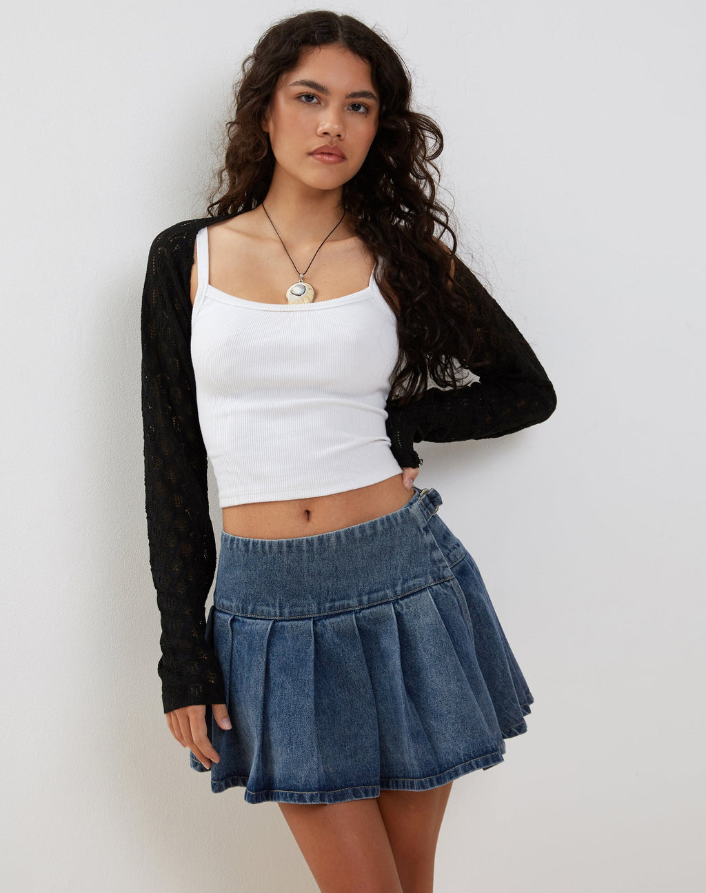 Cardigan Mika Shrug in maglia nera