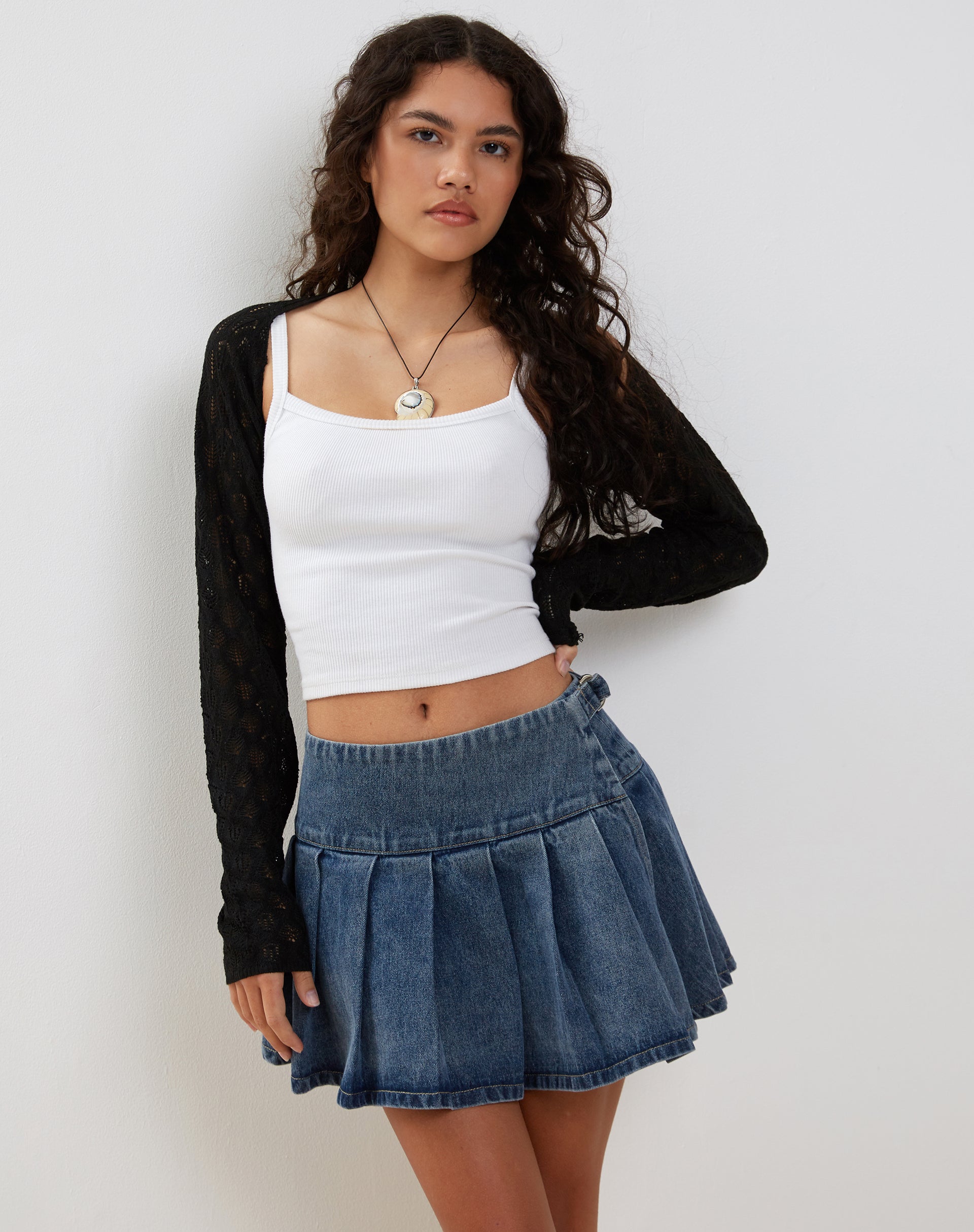 Immagine di Mika Shrug Cardigan in Mesh Nero