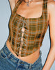 Immagine di Milton Corset Top in tartan verde marrone