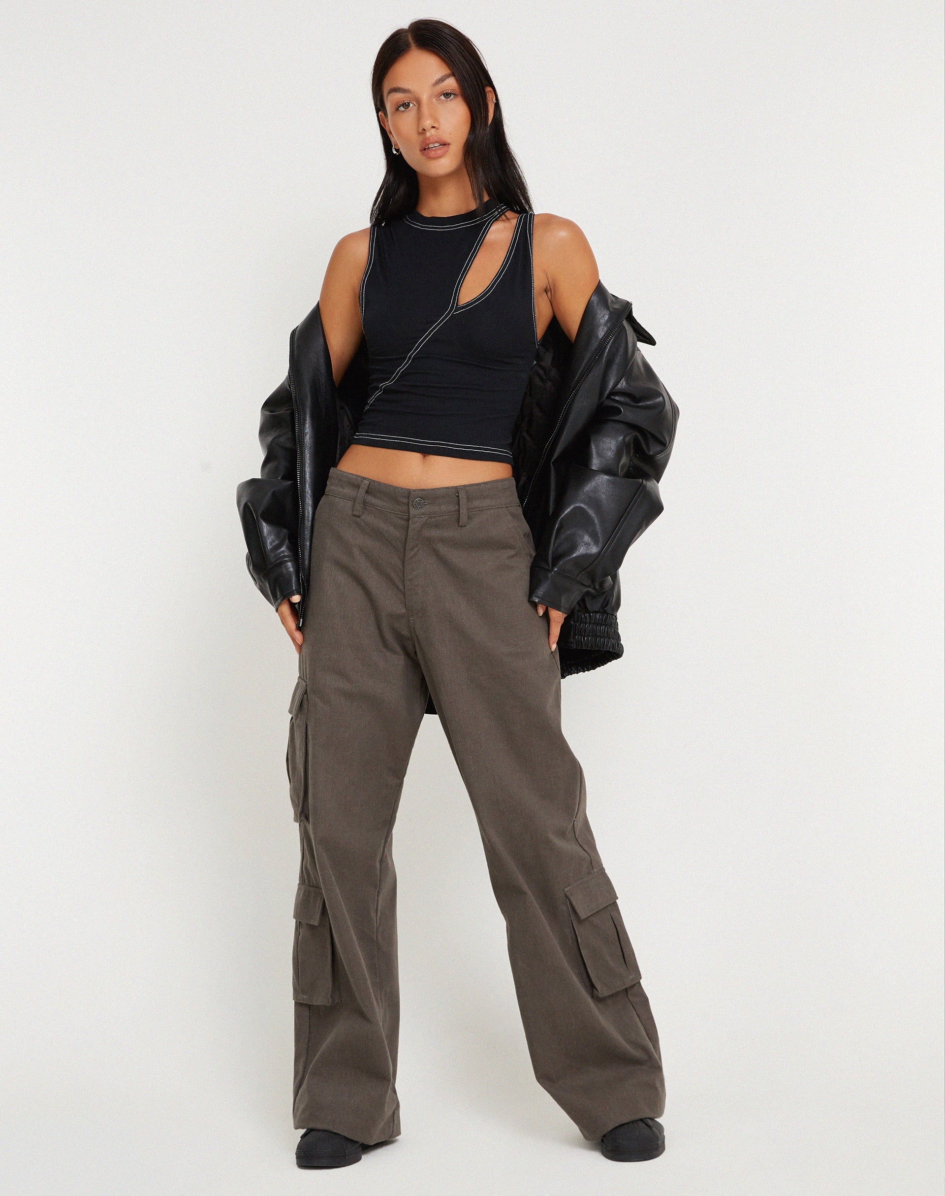 immagine di Min Cutout Crop Top in nero