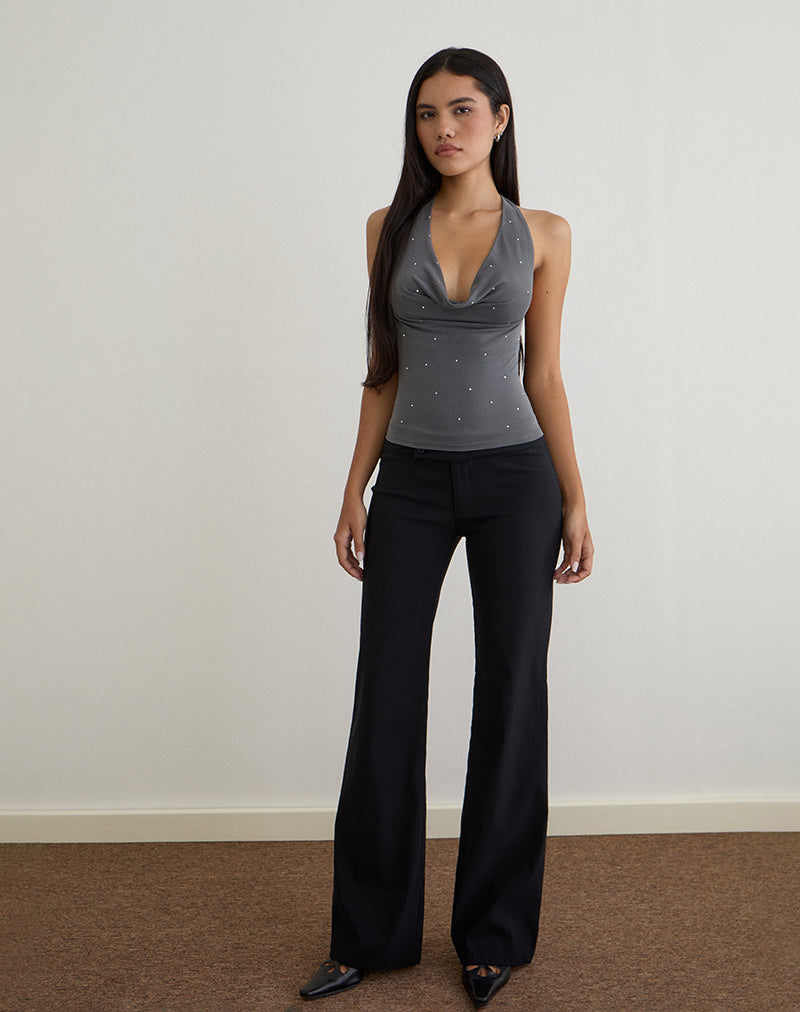 Immagine di Minova Top in Cupro Diamante Grigio Scuro