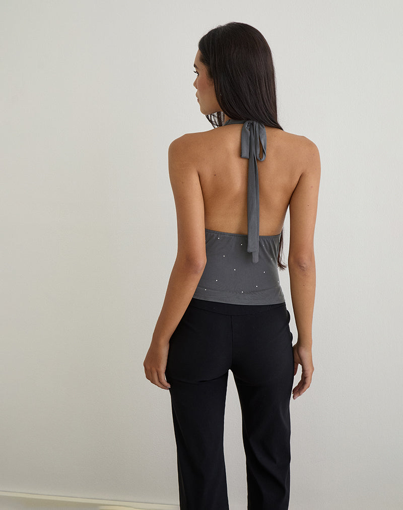 Immagine di Minova Top in Cupro Diamante Grigio Scuro