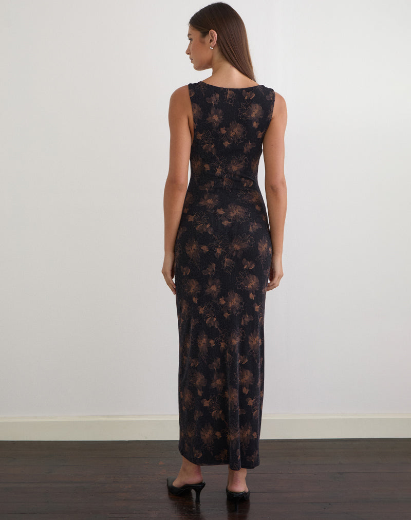 Image of Minso Maxi Dress in Black with Bronze Shimmer