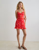 Immagine di Mireya Mini Dress in chiffon Paisley Rosso