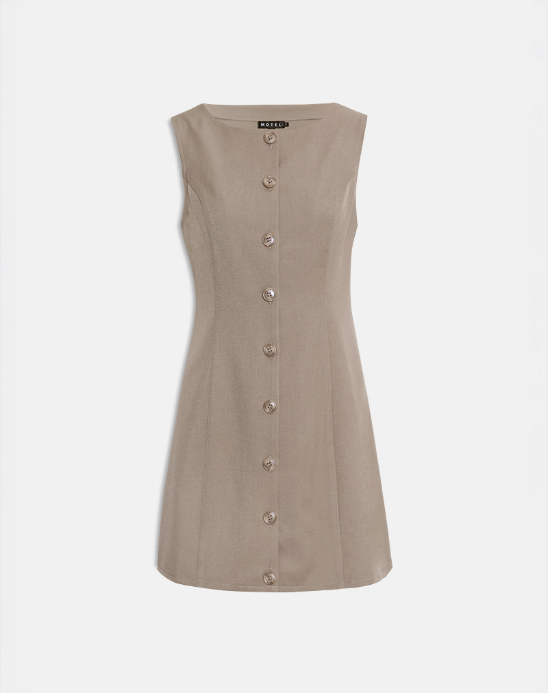Immagine di Mirina Mini Abito in Taupe Sartoriale