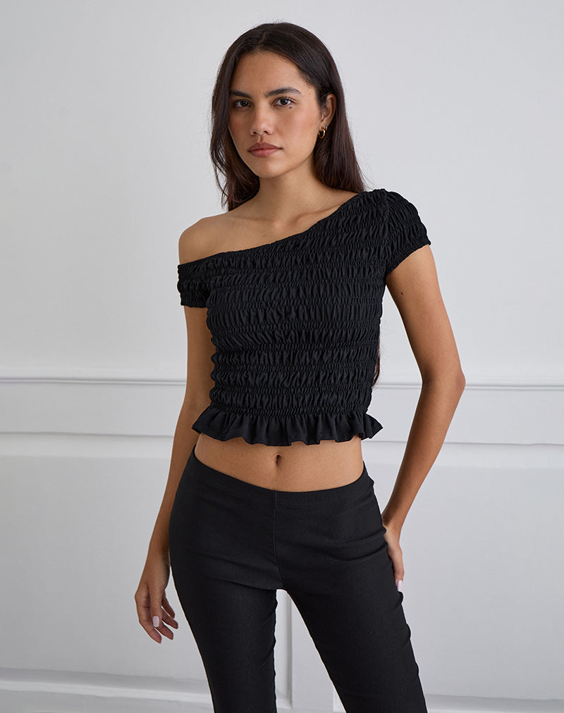 Immagine di Mirita Shirred Top in nero