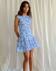 Immagine di Mirtilo Mini Dress in maglia floreale blu inchiostro