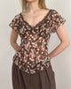 Immagine di Misaki Top in chiffon a pois marrone