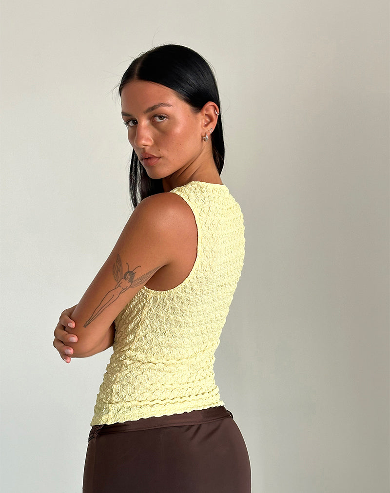 Immagine di Mohala Top in maglia a bolle Giallo morbido