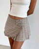 Immagine di Monana Wrap Mini Skirt in Check Taupe
