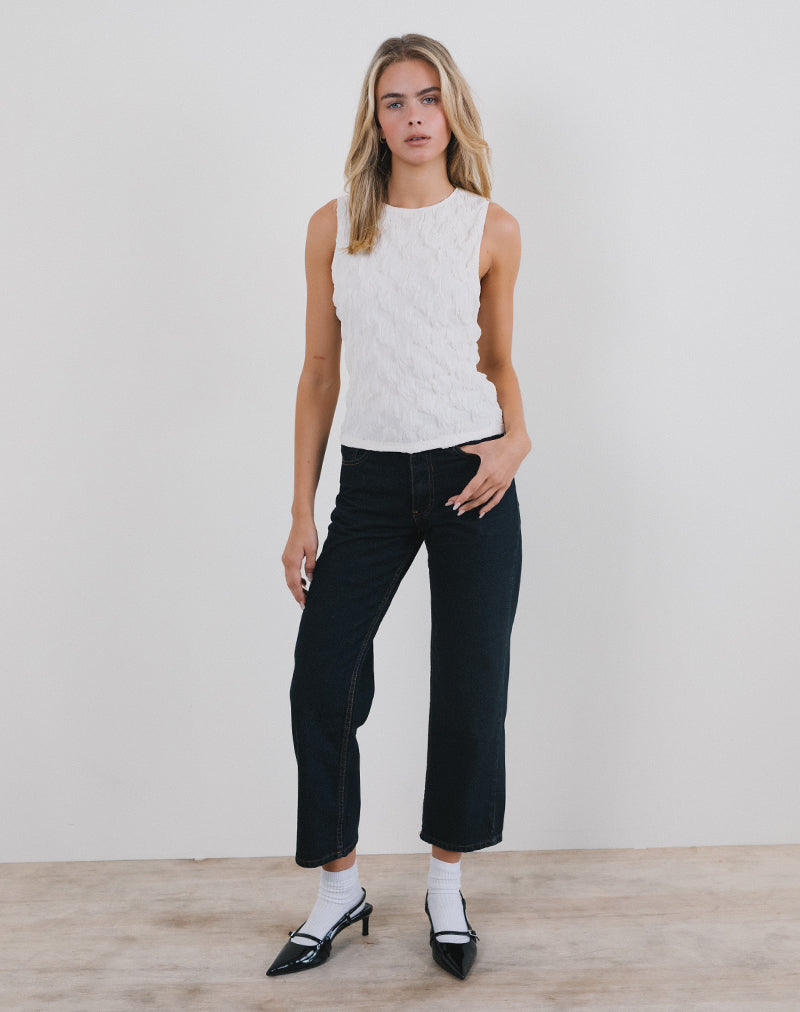Immagine di Monelo Gilet Top in maglia testurizzata Bianco