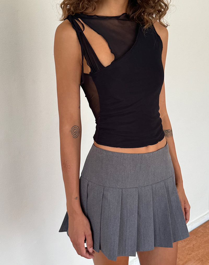 Immagine della canotta Moni Tie in mesh nero