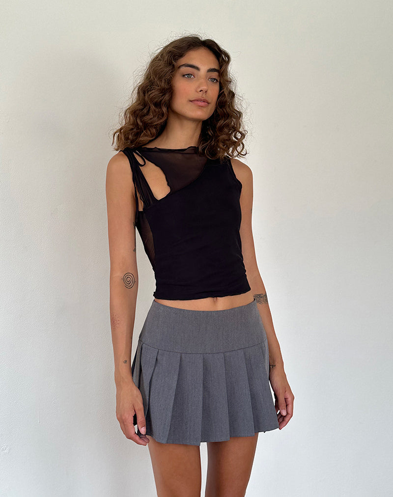 Immagine della canotta Moni Tie in mesh nero