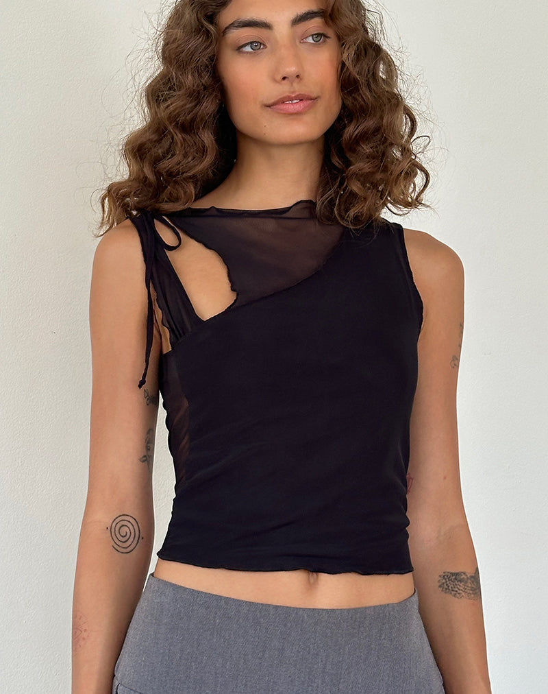 Canotta Moni Tie in maglia nera