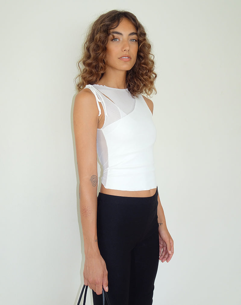 Immagine di Moni Gilet Top in Mesh Avorio