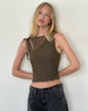 Immagine di Moni Tie Tank Top in Mesh Khaki
