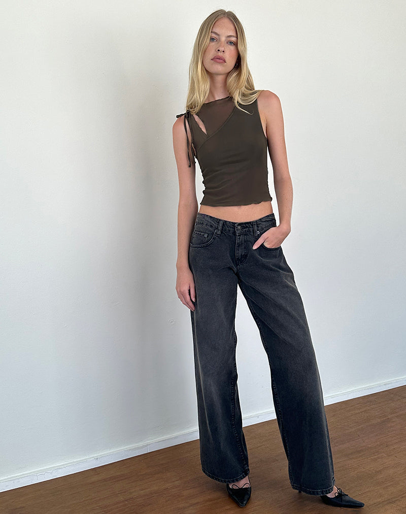 Immagine di Moni Tie Tank Top in Mesh Khaki
