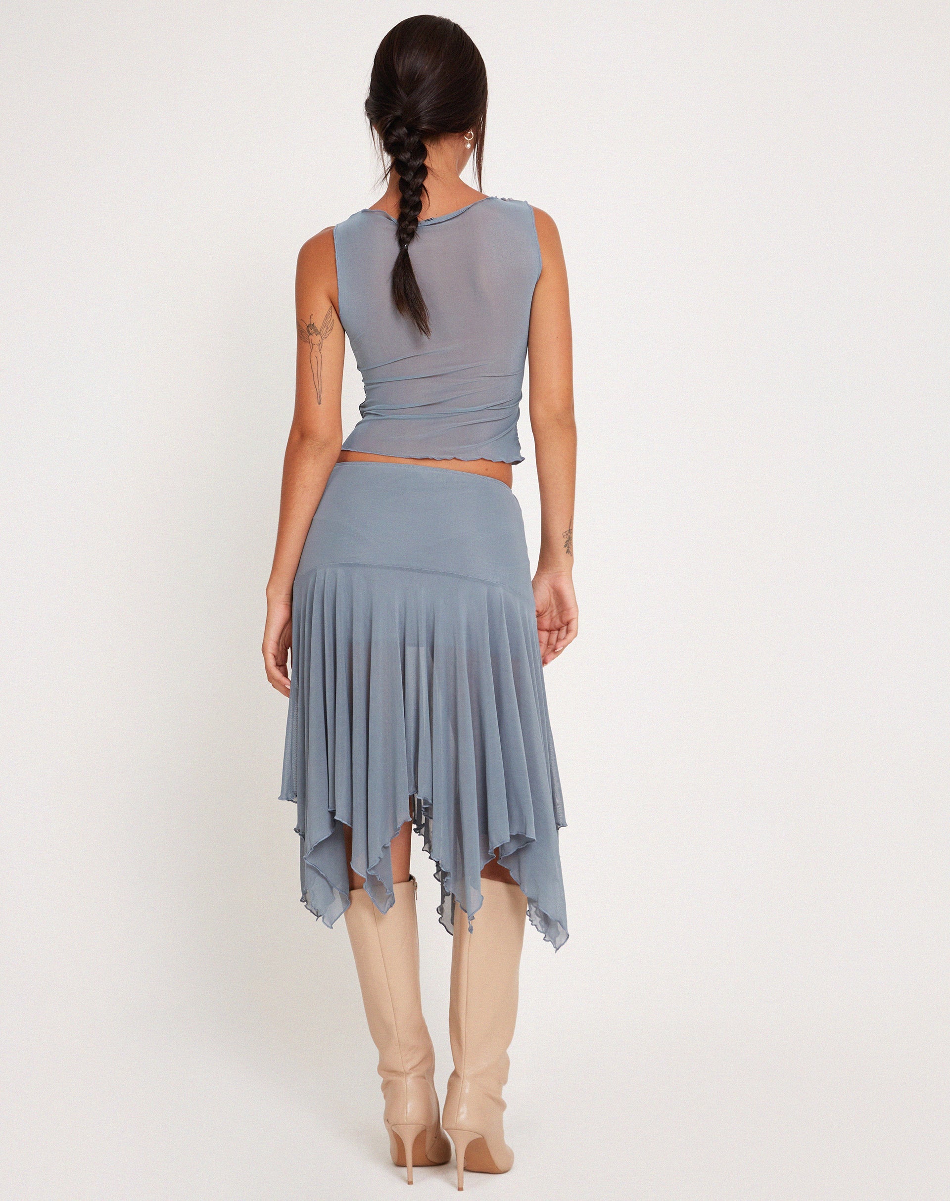 Immagine del gilet Moni in maglia grigio-blu