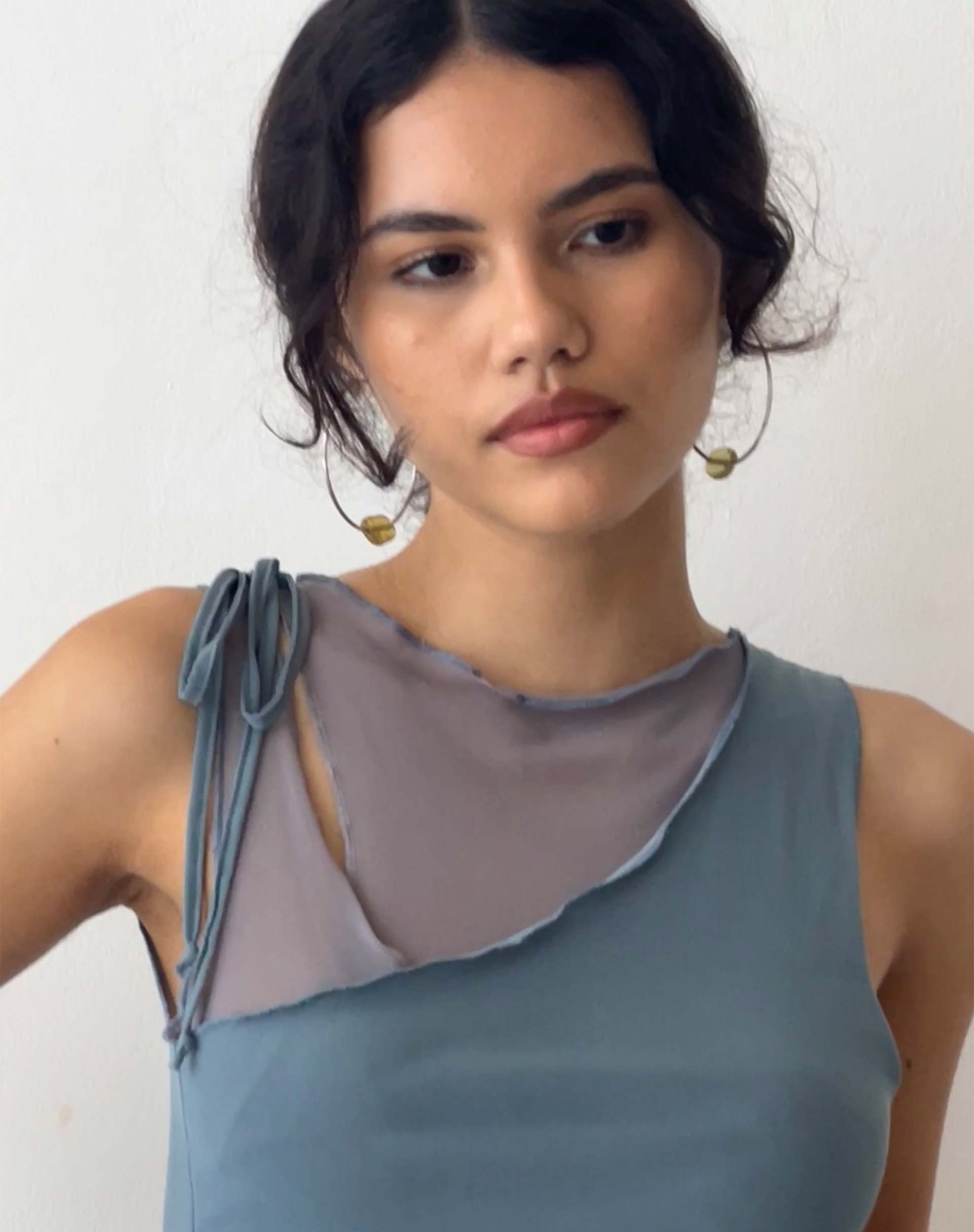 Immagine del gilet Moni in maglia grigio-blu