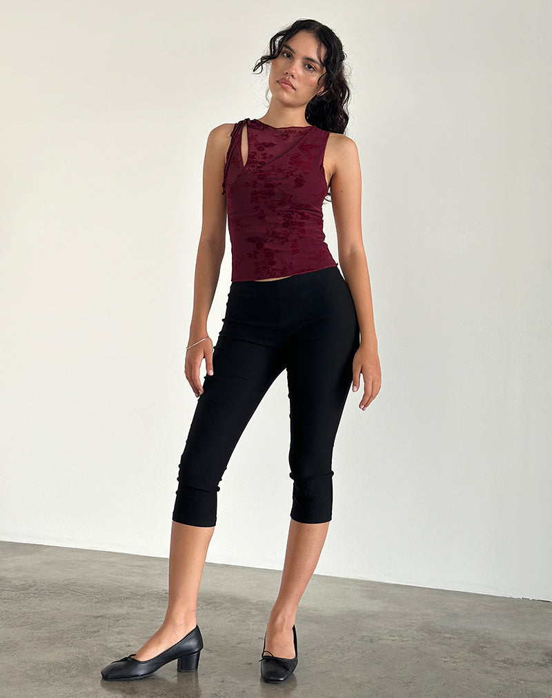 Immagine di Moni Gilet Top in Botanical Flower Maroon