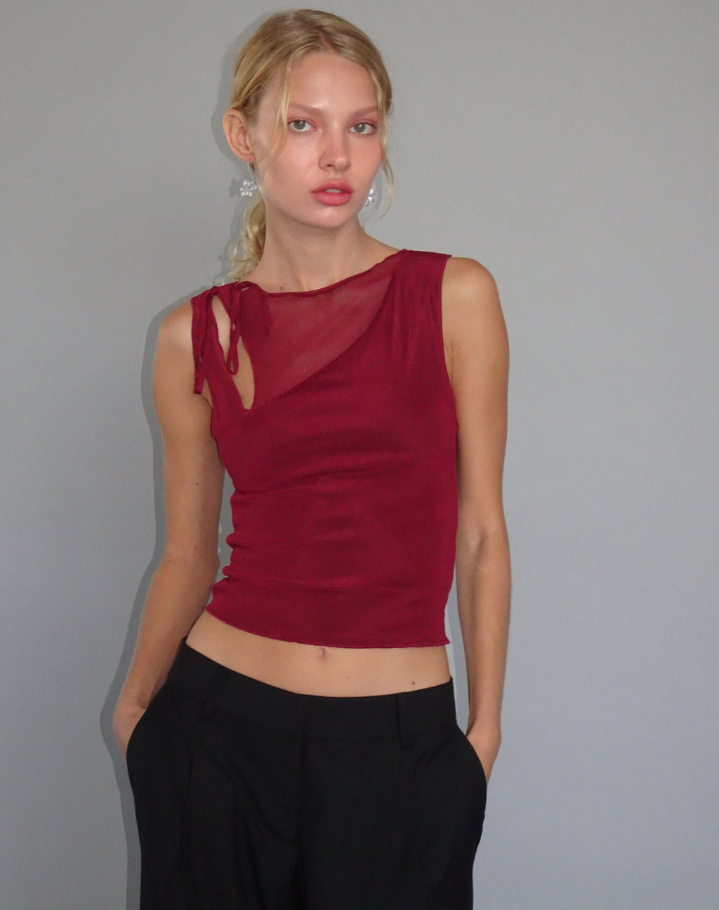 Gilet Moni in maglia marrone