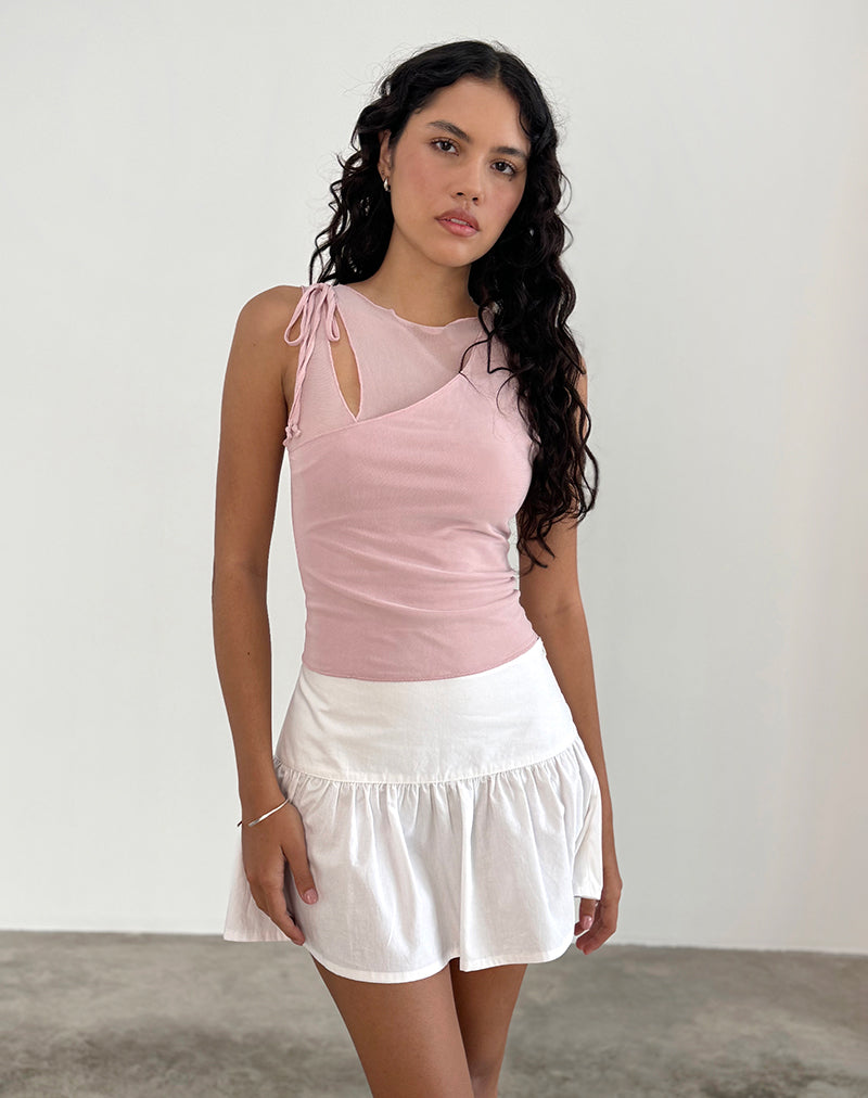 Immagine della canottiera Moni in maglia rosa baby