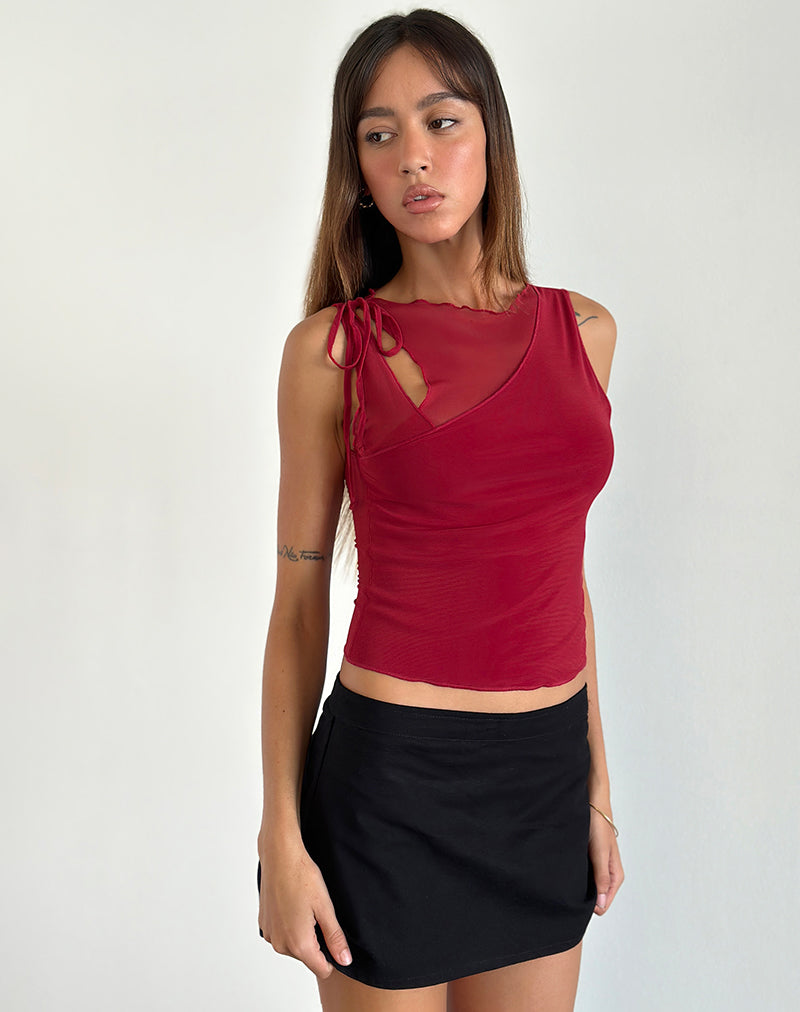 Immagine di Moni Gilet Top in Mesh Cherry