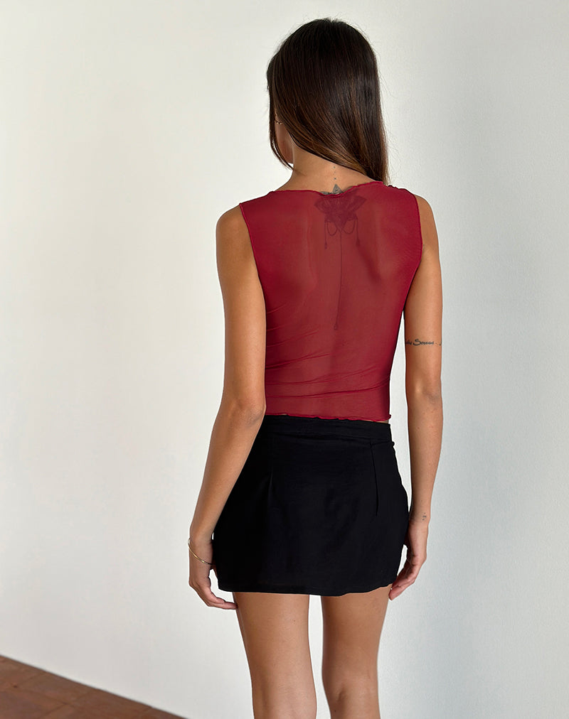 Immagine di Moni Gilet Top in Mesh Cherry