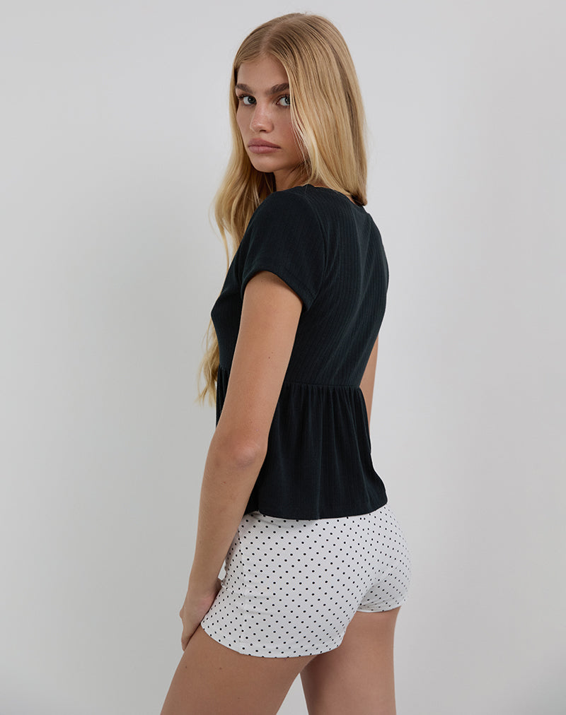 Immagine di Monia Plunge Top in Pointelle Nero
