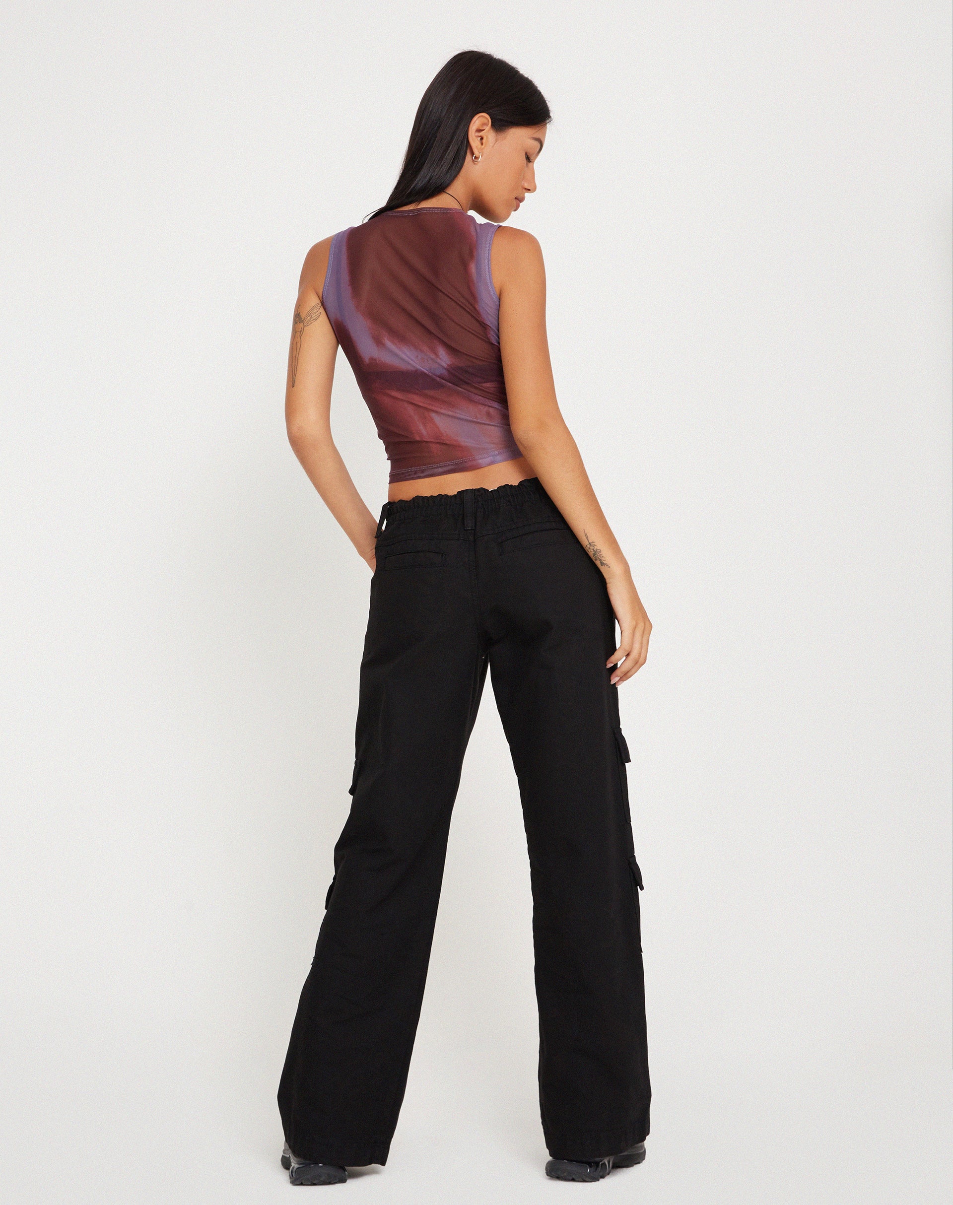 Immagine di Monlo Gilet Top in Mesh Watercolour Wine