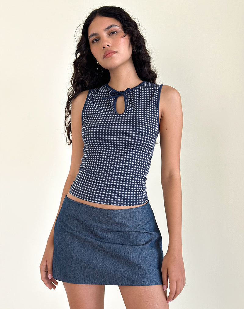 Immagine di Olsa Minigonna in denim Chambray Indigo