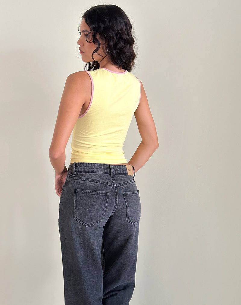 Immagine di Monsela Top in Buttermilk con rilegatura in Ballet Pink