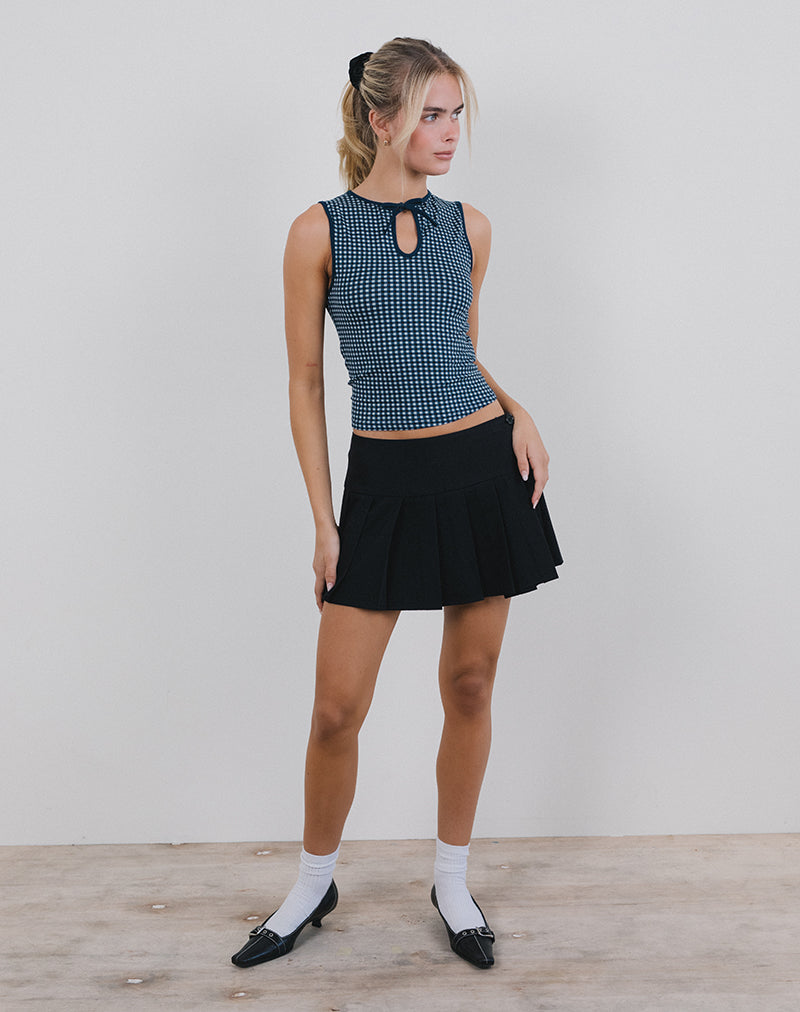 Immagine di Monsela Top in Mini Gingham Blu Scuro