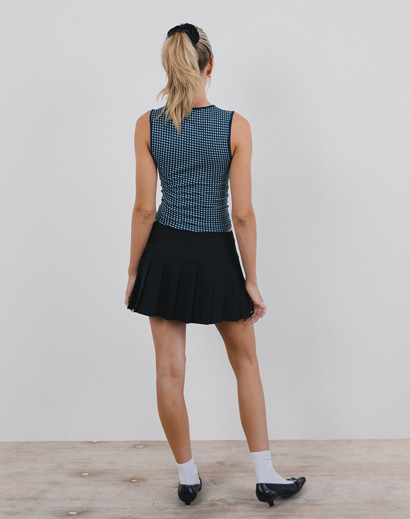 Immagine di Monsela Top in Mini Gingham Blu Scuro
