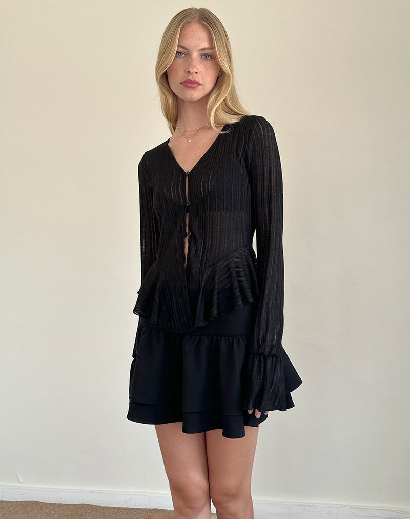 Cardigan in maglia Morgana Flute in nero