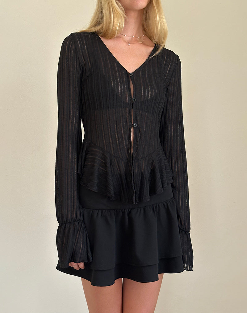 Cardigan in maglia Morgana Flute in nero