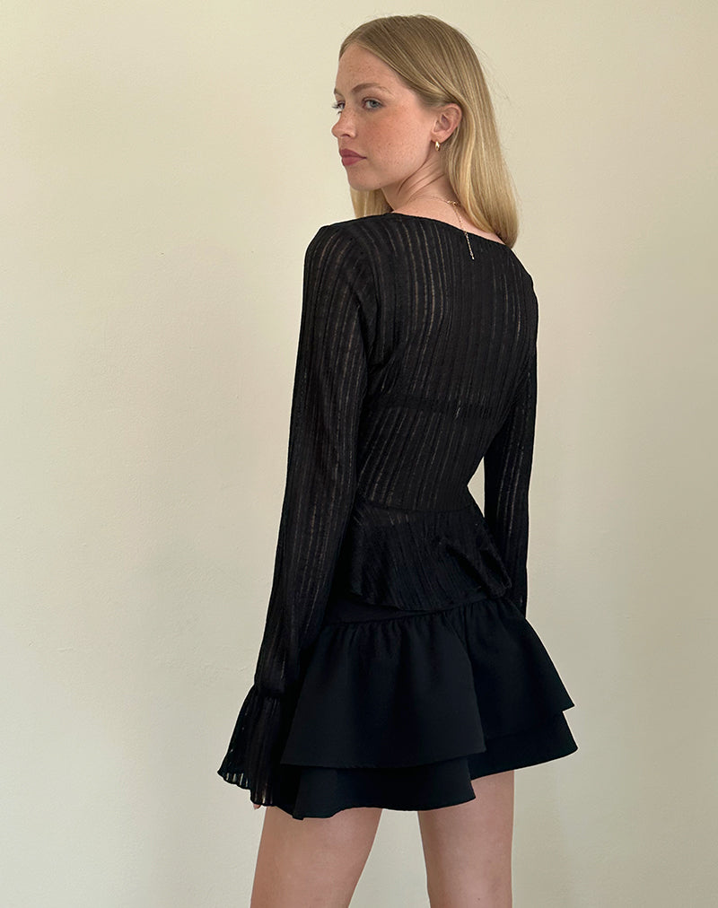 Immagine di Morgana Flute Knit Cardigan in nero