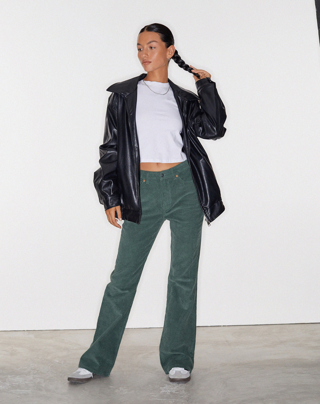 MOTEL X OLIVIA NEILL - Jeans Bootleg in verde corda