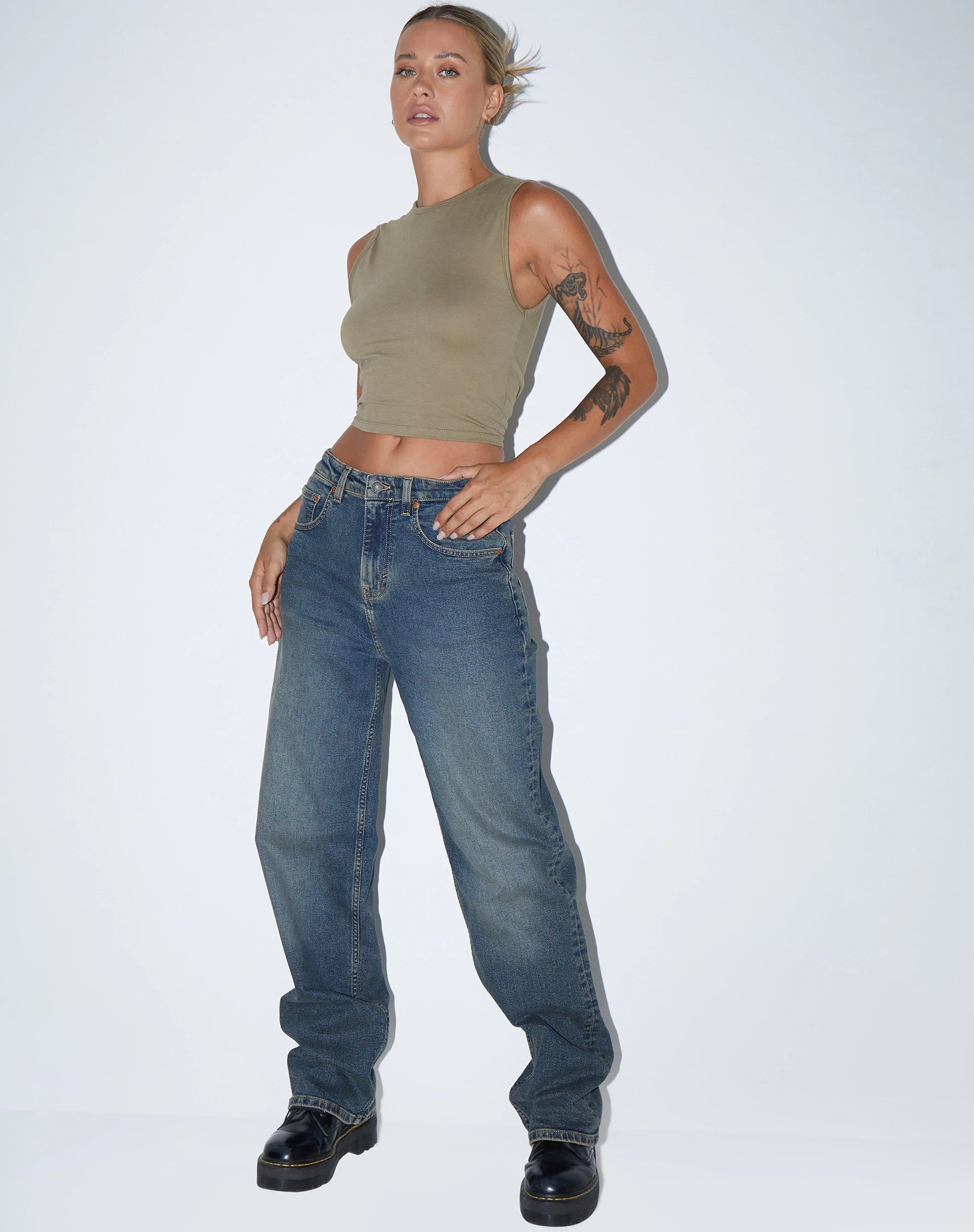 Immagine di Monlo Crop Top in Lycra London Fog